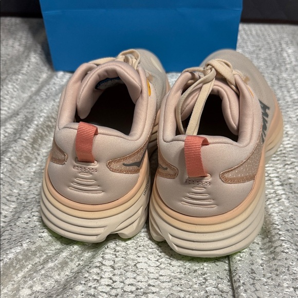 Hoka Bondi 8 - size 9.5 WIDE - Women's Beige and Neon Green Athletic Shoes - Picture 8 of 8